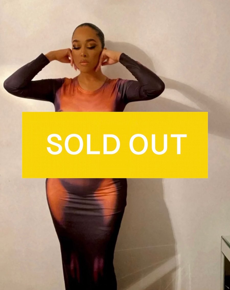 Image of BODY SILHOUETTE LONG SLEEVE DRESS (MEDIUM)