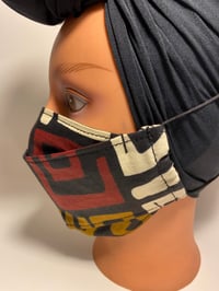 Image 4 of 3D Face Mask Kuba Cloth Ankara Print
