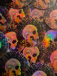 spiked skull sticker 