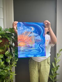 Image 3 of “El Sol y La Luna” embellished print 