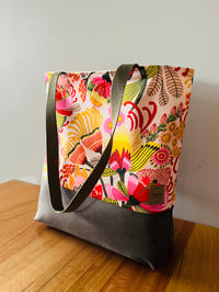 Image 4 of Fabric Tote - Bright Yellow/Red/Pink