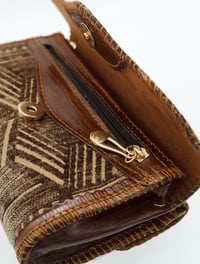 Image 7 of Syrian Leather Clutch Bags Gold/Brown Print