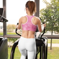 Image 2 of Padded Sports Bra Pink