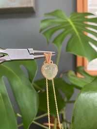 Image 2 of Gold Peridot Heart Crystal Necklace