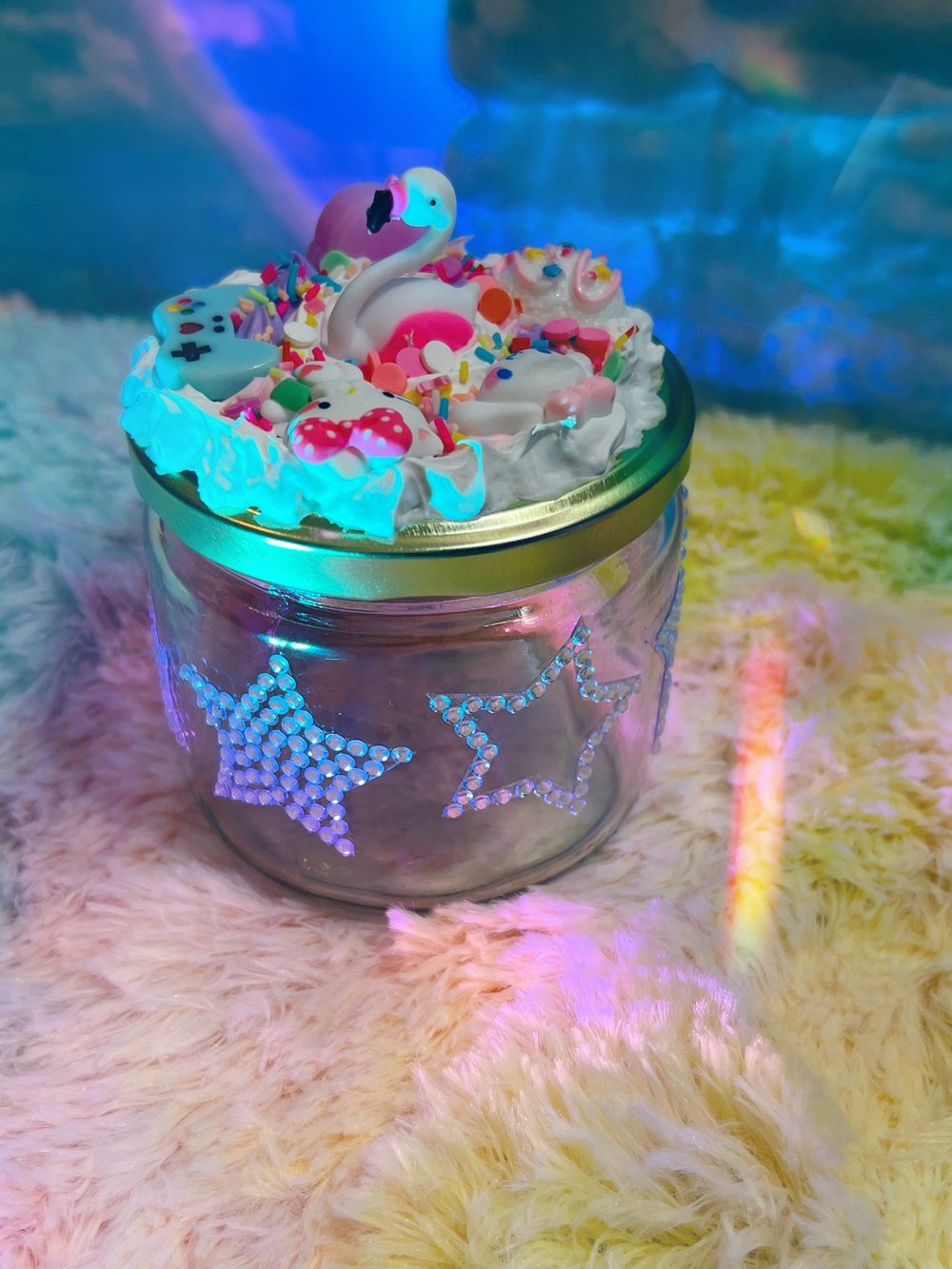 Large Pinky 🌈 vibes 🧁 stash jar