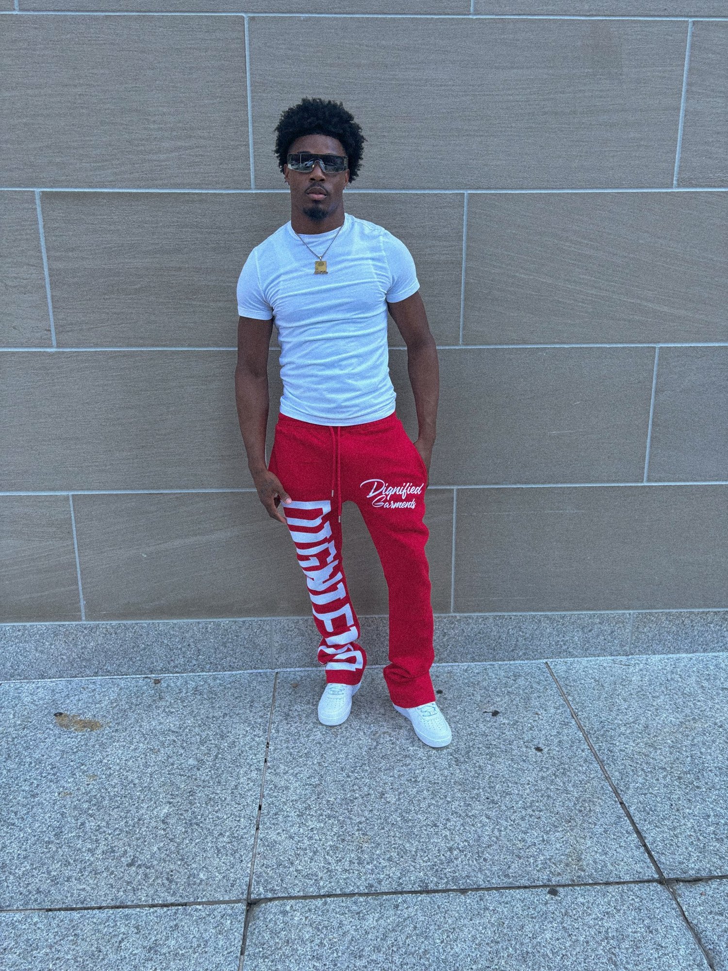 Image of Dignified Stacked Sweatpants (Cherry)