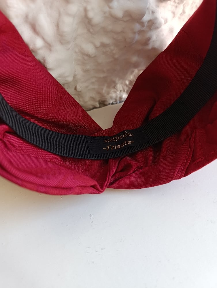 Image of Cerchietto a fascia jackard raso rosso