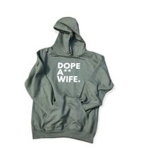 Olive green hoodie (white print)