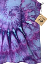 Image 5 of XL Ladies Racerback Tank in Purple Haze Spiral Ice Dye