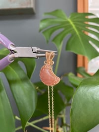 Image 2 of Gold Sunstone Moon Crystal Necklace