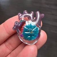 Image 4 of LARGE "MY HEART BELONGS TO THE SEA" ANATOMICALLY CORRECT HEART PENDANT 27