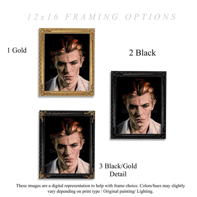Original Painting // Framed David Bowie Original Painting in Oil 12x16