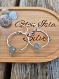 Image 1 of Aqua Blue Seaglass Ring Earrings 