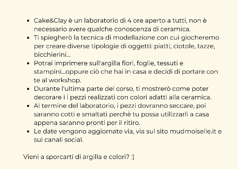 Image of Cake&Clay - OPEN LAB 