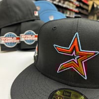 Image 1 of New Era 59Fifty Black/Brick Red/ Sky Blue WS05