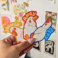 Image 1 of  The Moody Goose Trio: Eepy, Hungy, and Angy Vinyl Stickers