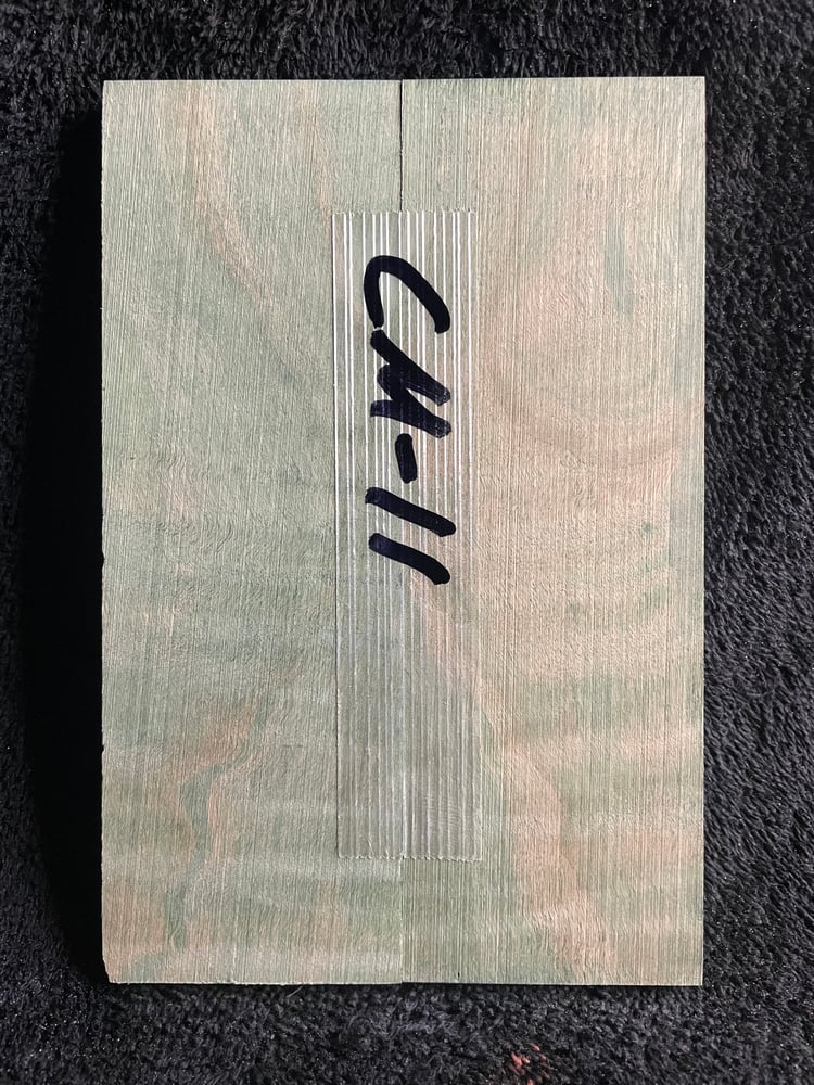 Image of Green Curly Maple Knife Scales CM-11