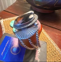 Image 4 of Vintage Petrified Wood and Rope cuff