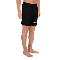 Image 4 of BOSSFITTED Black and White Men's Athletic Long Shorts