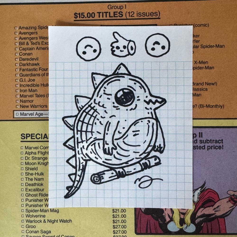 Image of Fat Bird Sharpie Sketch #187
