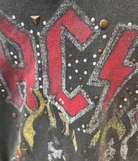 Image 4 of Black Denim Jacket Silver Fringe Studs AC/DC