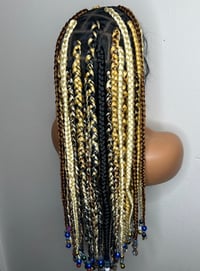 Image 5 of Knotless braids with beads full braiding wigs 