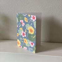 Nasturtium Flower Pattern Greetings Card