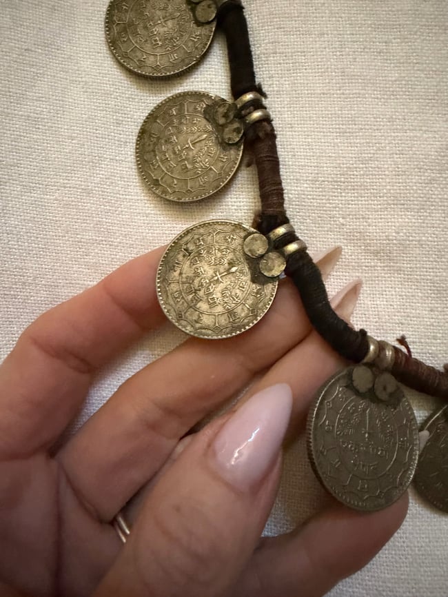 vintage huge nomad coin necklace 