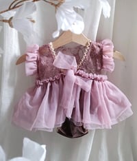Image 3 of Newborn photo session body-dress | Rosalie | dark dusty pink