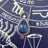 Enchanted Guardian Evil Eye Labradorite and Garnet Pendant Sterling Silver
