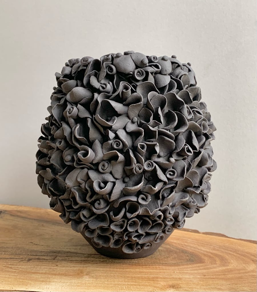 Image of Black Petal Vase 