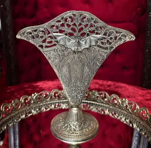 Image of Silver Victorian Fan Shaped Bat Vase
