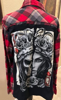 Vintage Red/Black/Beige Flannel Shirt King & Queen Card
