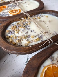 Image 3 of NEW Wooden Dough Bowl Essential Oil Soy Candle