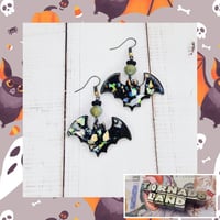 Iridescent Flecked Bat Earrings