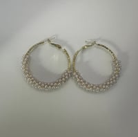 Pearl beaded hoop 