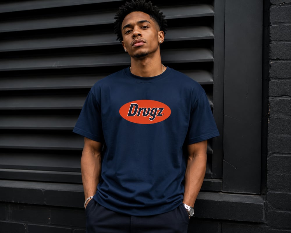 Image of DRUGZ® - 5 Boroughs Tee (ORANGE/NAVY)