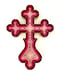 Image of Floral Cross Small Burgundy/Red/Pink 