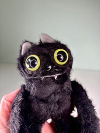 Image 2 of Mini Weighted Baby Black Cats - Eyes Vary