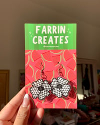 Image 1 of Mini Handmade Keffiyeh Flower Earrings