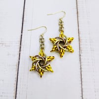 Image 2 of Pastel Starry Night Chainmaille Earrings