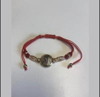 Guadalupe adjustable religious bracelet gold/red
