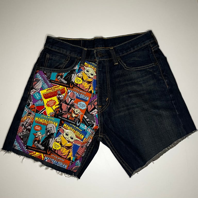 Mandalorian Denim Shorts Image 2