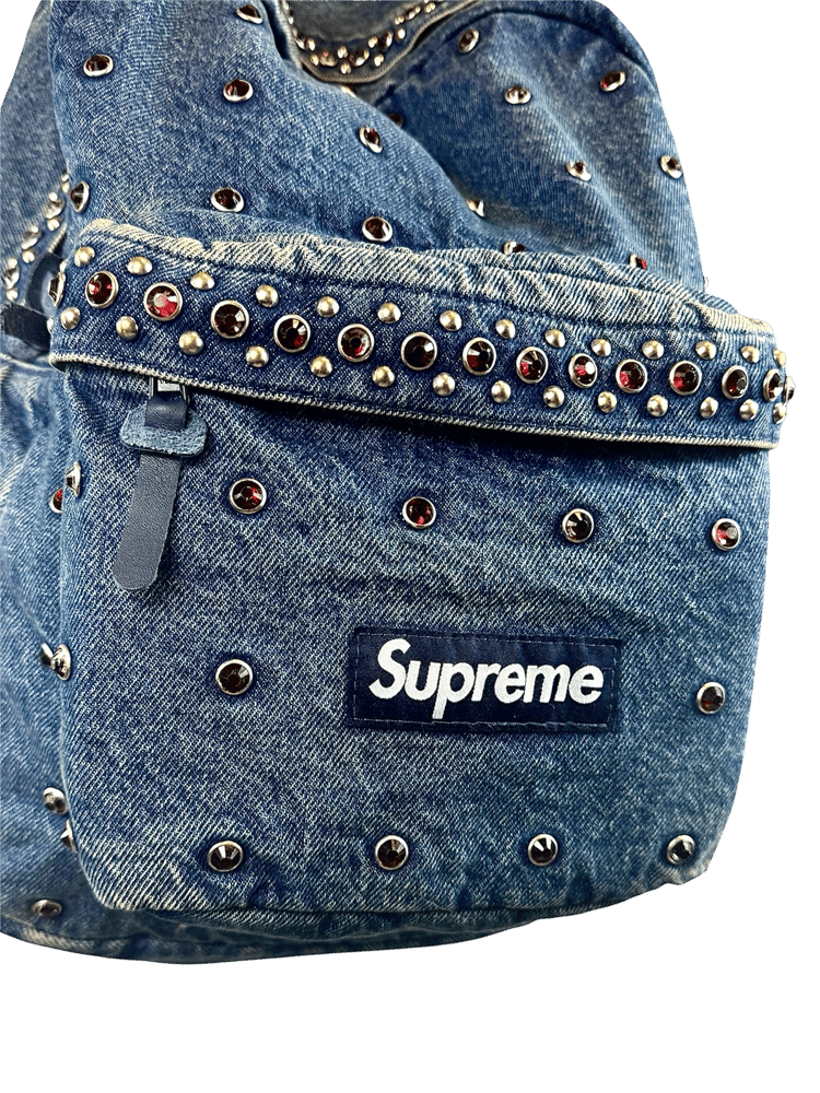 Image of Supreme X B.B. Simon Studded Denim Backpack