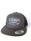 Dark grey mesh back patch logo snap back 