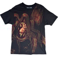 Image 1 of “GNARLY DOBERSPIDER” Custom Bleach Painted T-shirt LARGE