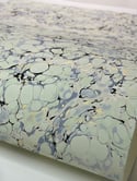 Marbled Paper Ash Blue & Pale Olive - 1/2 sheets