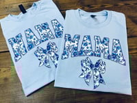 Image 1 of Vintage Blue Floral Name T-Shirt *12 OPTIONS*