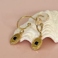 Image 4 of Little Oval Blue Star Hoops