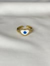 White Heart Diamond Evil Eye Ring